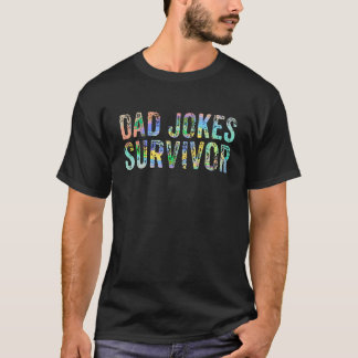 Pappa Jokes Survivor Tie Dye Far Dotter Son Pappa T Shirt