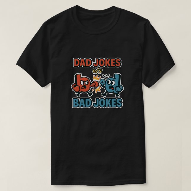 Pappa Jokes vs Bad Jokes Funny Tecknad T Shirt (Design framsida)