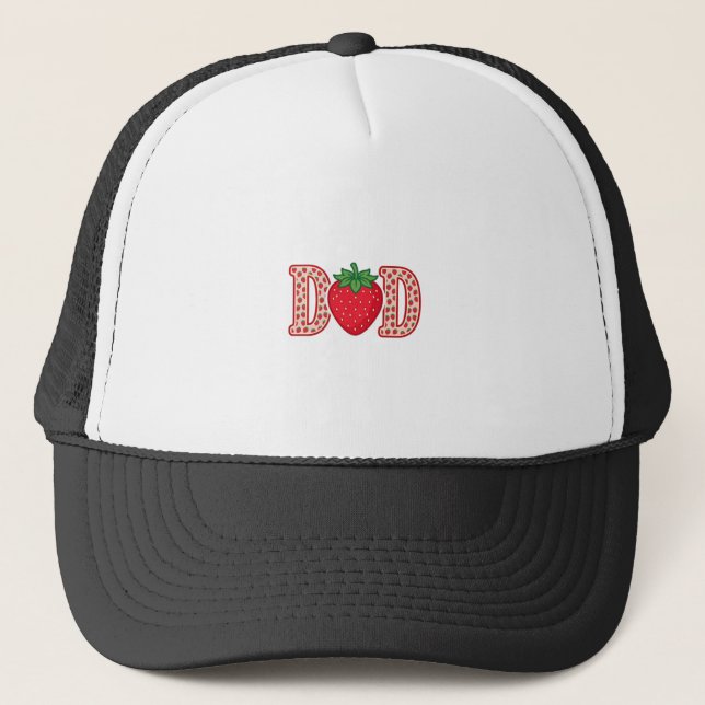 Pappa Jordgubbe Bokstavsvektor Tröja Design_1 Keps (Framsida)