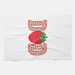 Pappa Jordgubbe Bokstavsvektor Tröja Design_1 Kökshandduk