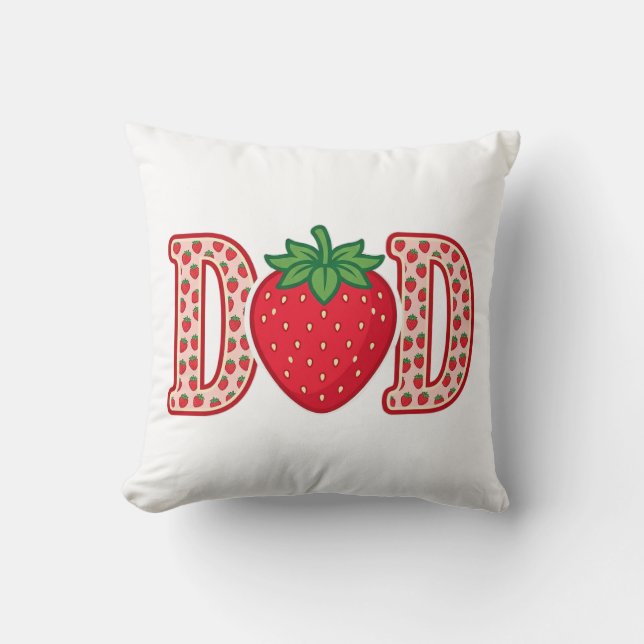 Pappa Jordgubbe Bokstavsvektor Tröja Design_1 Kudde (Framsida)