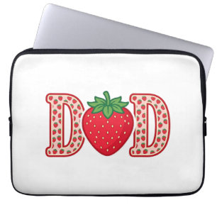 Pappa Jordgubbe Bokstavsvektor Tröja Design_1 Laptop Fodral