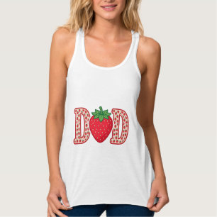 Pappa Jordgubbe Bokstavsvektor Tröja Design_1 Linne Med Racerback