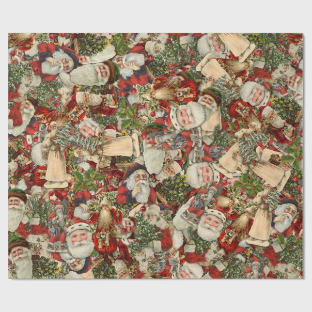 pappa jul Collage Wrapping Papper Presentpapper (Platt)