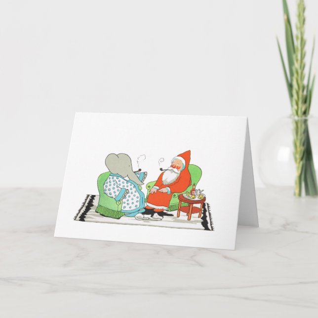 Pappa jul julkort, Babar Elephen Helgkort (Framsida)
