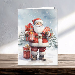 Pappa jul Jultomten med presentvinter Kort