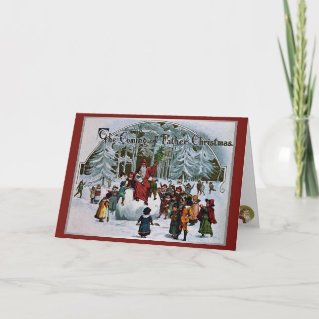 Pappa jul kommer helgkort (Framsida)