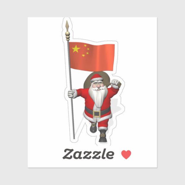 Pappa jul kommer till Chinan Klistermärken (Ark)