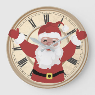 Pappa jul lycklig ansikte, rundmug stor klocka