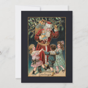 Pappa jul med Dancing Children & Mistletoe Julkort