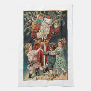 Pappa jul med danskare och hantverkare kökshandduk