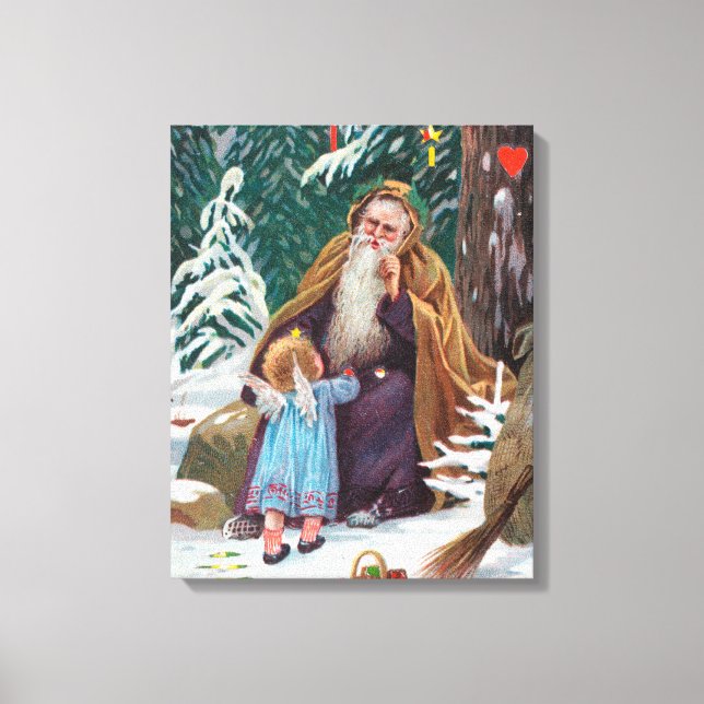 Pappa jul med jultid Lycklig med Canvastryck (Framsida)