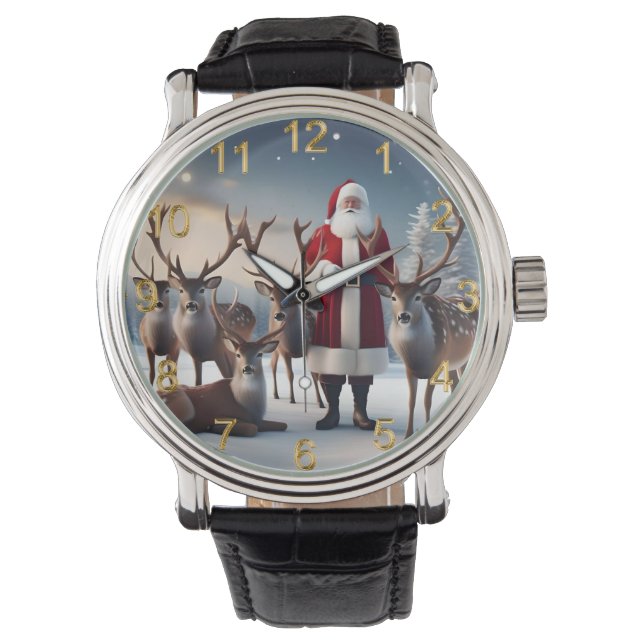 Pappa jul med sina renar, armbandsur (Framsida)