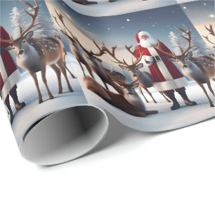 Pappa jul med sina renar, presentpapper