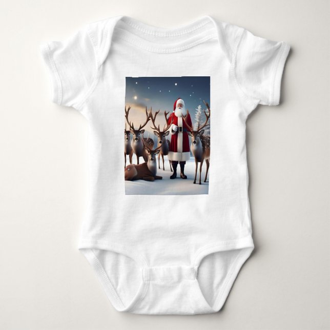 Pappa jul med sina renar, t shirt (Framsida)