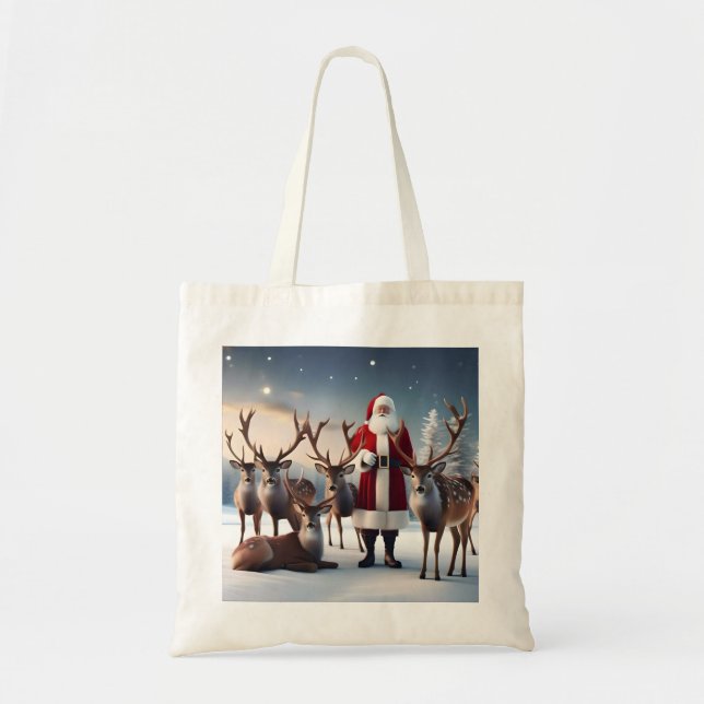 Pappa jul med sina renar, tygkasse (Framsidan)