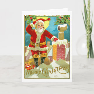 Pappa jul på skorsten helgkort