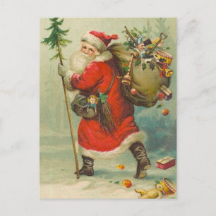 Pappa jul på vägen mot postkort vykort