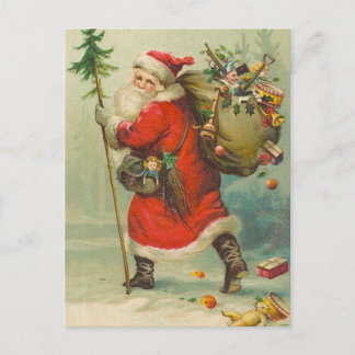 Pappa jul på vägen mot postkort vykort