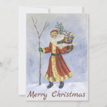 Pappa jul, promenader i Snö akrylkonst