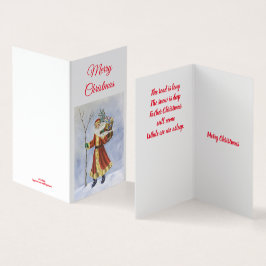 Pappa jul, promenader i Snö akrylkonst Kort