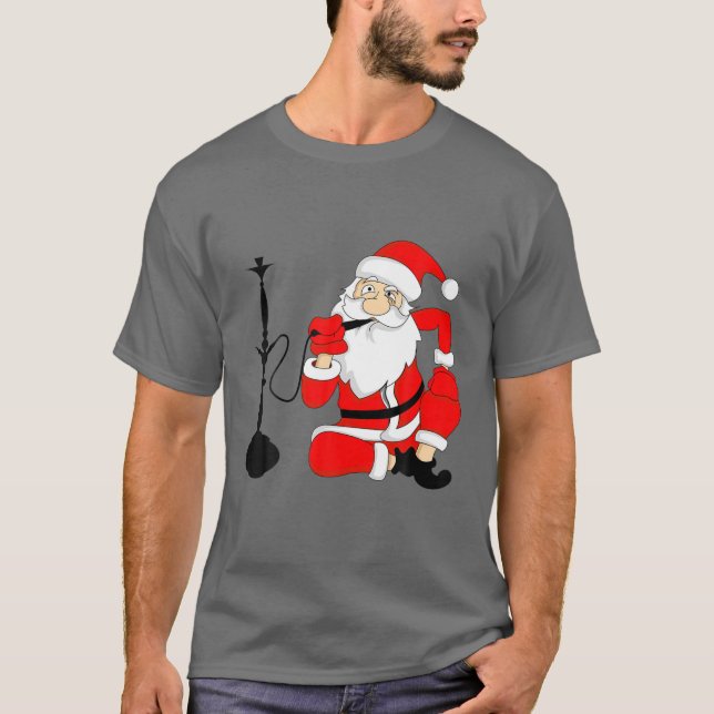 Pappa jul Rökning Shisha Vatten Pipe Gift Ou T Shirt (Framsida)
