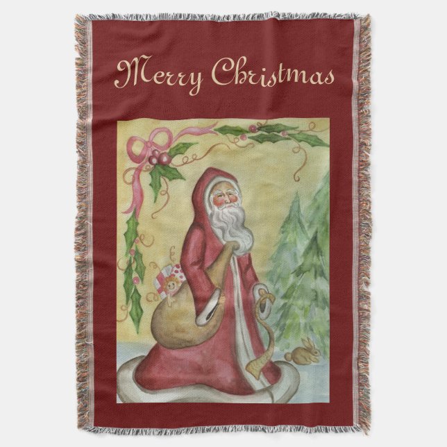 Pappa jul Santa Blanket Dekoration Gift Mysfilt (Framsidan Vertikal)