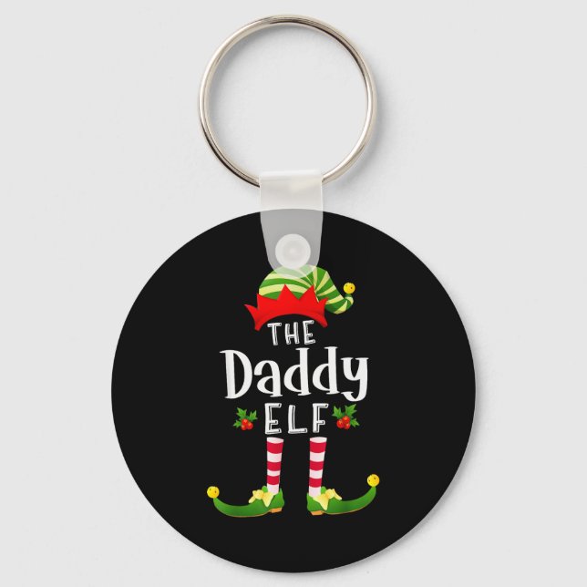 Pappa jul tomte matchande pyjamas jul fest  nyckelring (Framsida)