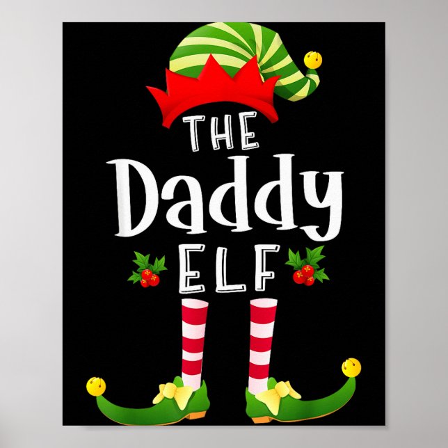 Pappa jul tomte matchande pyjamas jul fest poster (Framsidan)