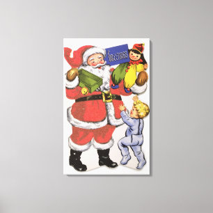 Pappa jul Victorianjulkort Canvastryck