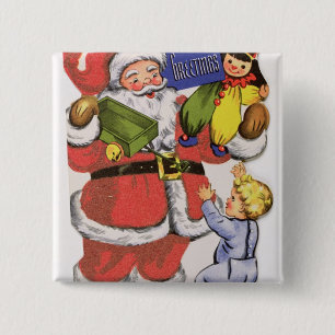 Pappa jul Victorianjulkort Knapp