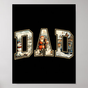 Pappa jul vintage jul pappa familj matchande pyjam poster