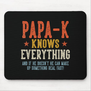 Pappa-k vet allt fars dag retro vintage musmatta