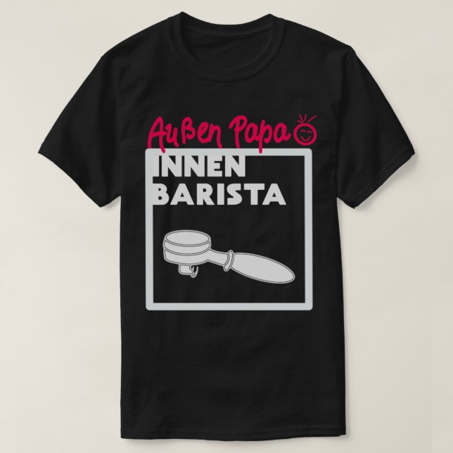 Pappa kaffe fläkt barista t shirt (Design framsida)