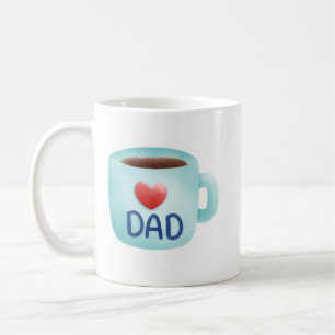 Pappa kaffemugg Watercolor PNG Fars dag-mugg D