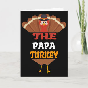 Pappa Kalkon Matchande Familjegrupp Thanksgiving Kort