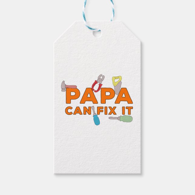 Pappa kan åtgärda det presentetikett (Framsidan)