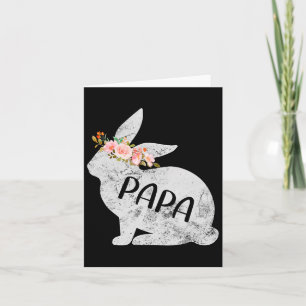 Pappa Kanin Matchande Familj Blommig Kanin Påskhar Kort