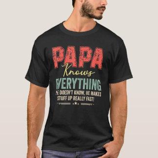 Pappa känner till All Vintage Proud Pappa Grandpa T Shirt