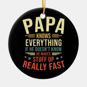 Pappa känner till allt bästa Pappa i Pappa Julgransprydnad Keramik