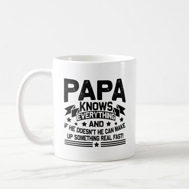 Pappa känner till allt farfar Fars dag Kaffemugg (Vänster)