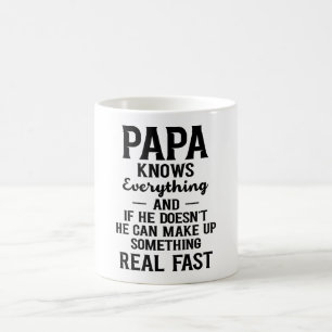 Pappa känner till allt Fars dag-gips Kaffemugg