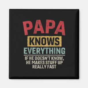 Pappa känner till allt lustigt Far&# s Day Pappa Magnet