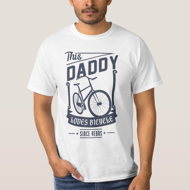 Pappa Kärlek Bicycle för Fars dag-gåva T Shirt (Framsida)