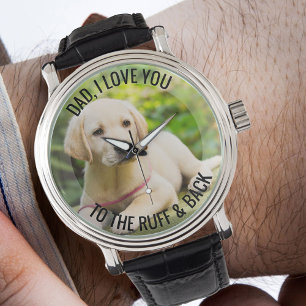 Pappa Kärlek Du till Ruff och Back Photo Watch Armbandsur