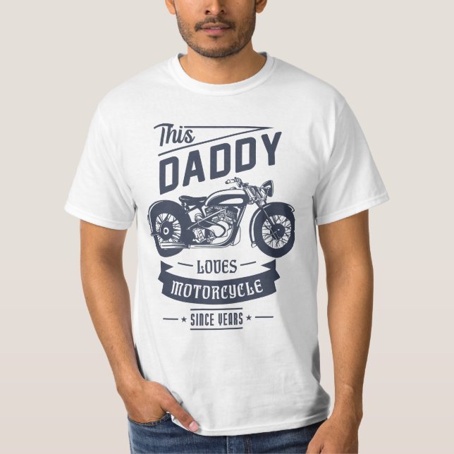 Pappa Kärlek motorcykel för Fars dag-gåva T Shirt (Framsida)