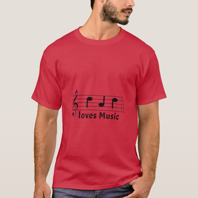 Pappa Kärlek Music in Music Notation Lakan Musicia T Shirt (Framsida)