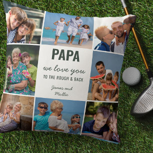Pappa Kärlek till Rough och Back 8 Photo Grönt Kudde