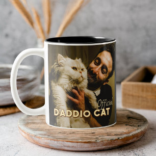 Pappa-katt Modern anpassad bild och kattnamn Två-Tonad Mugg
