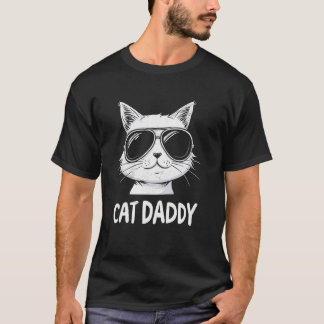 Pappa Katt Vintage Roliga Katt Solglasögon Farfar  T Shirt